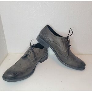 Men's Oxford Shoes Hush Puppies Shepsky Wingtip Olive Green Size 10 -Read